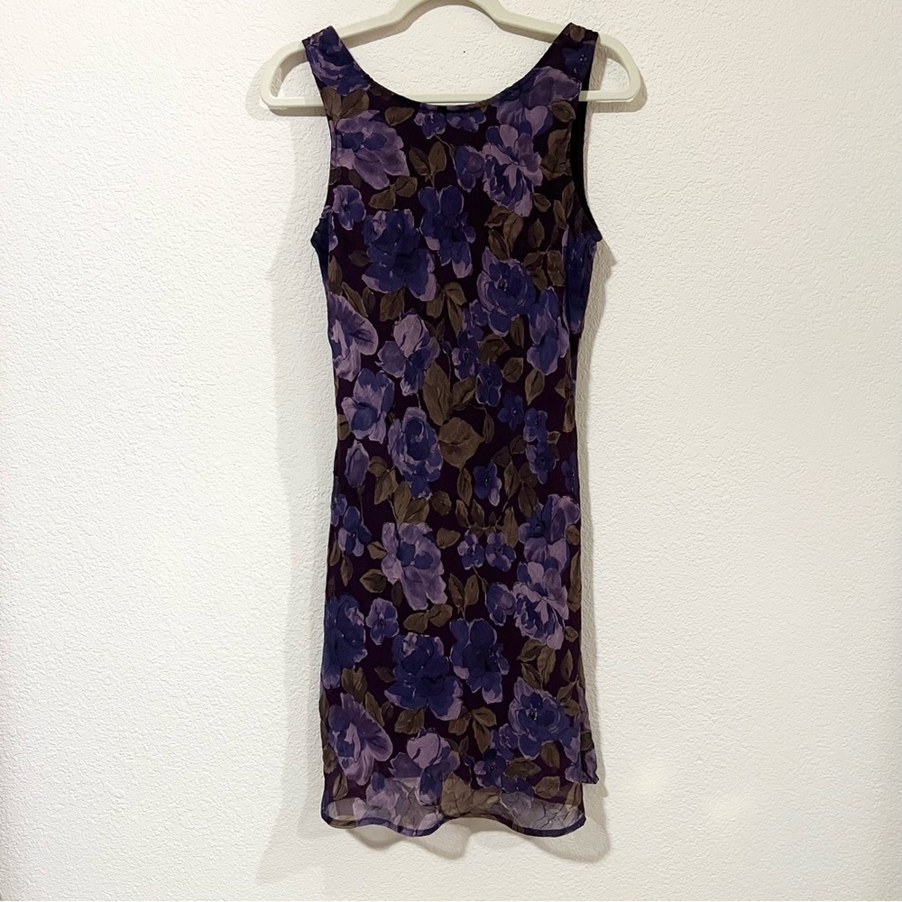 Vintage 90s Y2K 2000s city triangles floral midi dress